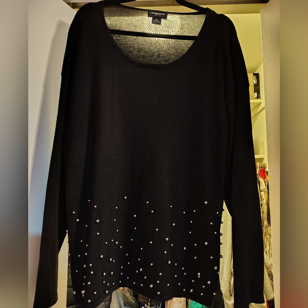 Liz Claiborne Black Sheer Top